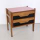 Walnut Nightstand attr. to Ico Parisi with a Pink Top and Black Drawers