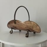 Old brass log holder