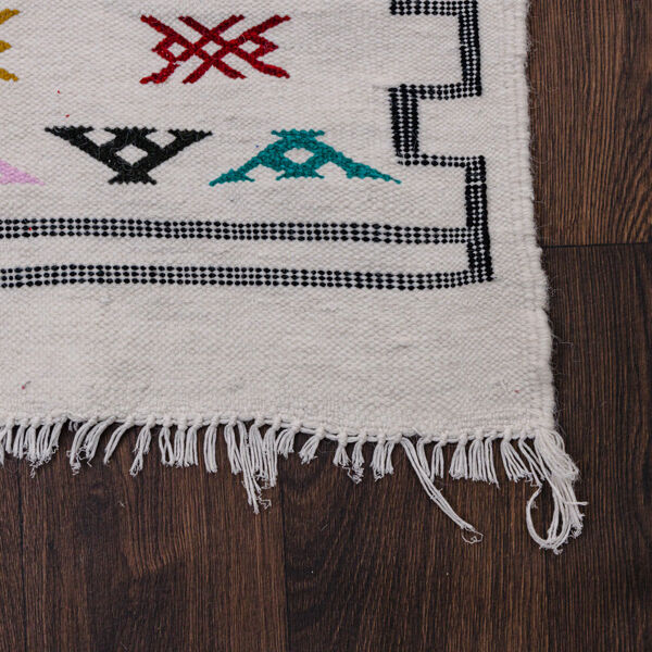 Tapis bohème blanc marocain 112x195 cm