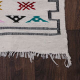 Moroccan white bohemian carpet 112x195 cm