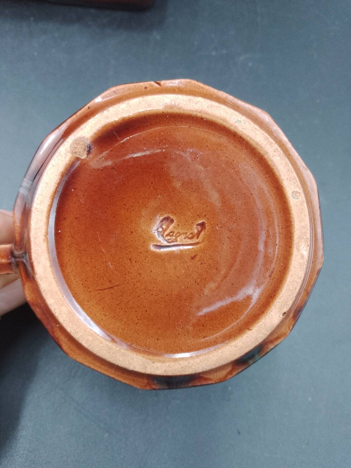 Tête-à-tête coffee service in Puisaye stoneware signed Louis Cagnat, Art Deco