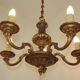 French Vintage Heavy Bronze/Brass 5 Light Empire Style Chandelier 3990