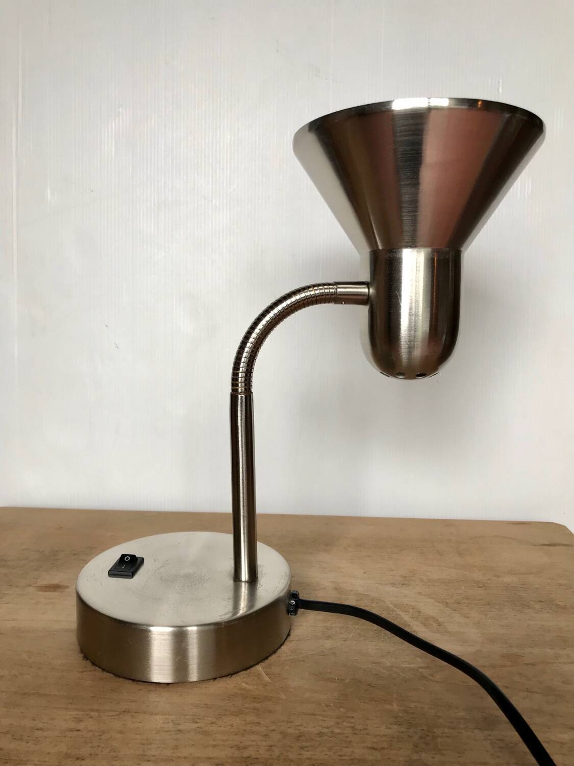 Flexible brushed steel desk lamp Kema Keur Germany vintage