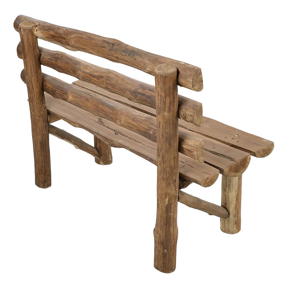 Banc rustique en rondins de bois