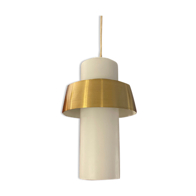 Opale &laiton suspension lampe midcentury par doria, années 1960