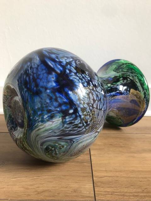 Signed blown glass vase