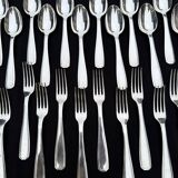 Alfenide 37-piece cutlery set for Christofle Saturne model
