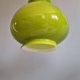 Vintage green opaline pendant light (4 available), 1960-70