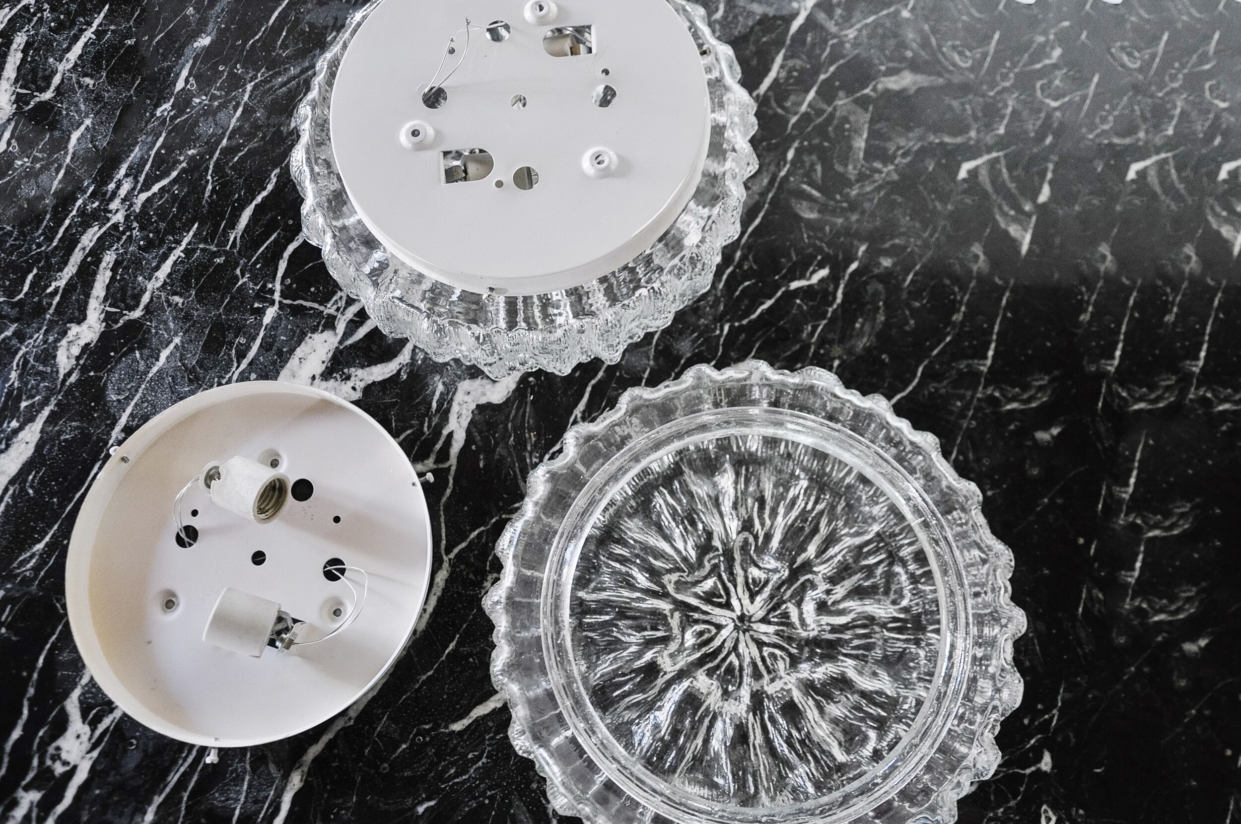 Pair of Bubbles sconces by Limburg, blown glass, Germany, 1960