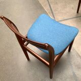 Mid-century walnut dining chairs, 1960s, set of 6.