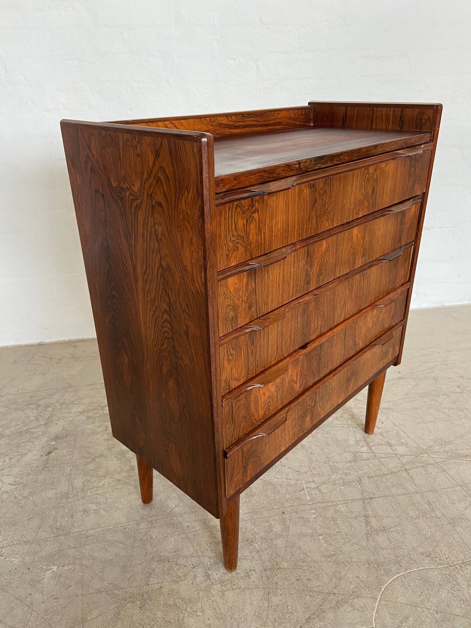 Vintage Danish mid-century modern rosewood chest of drawers by Henning Jørgensen 1959