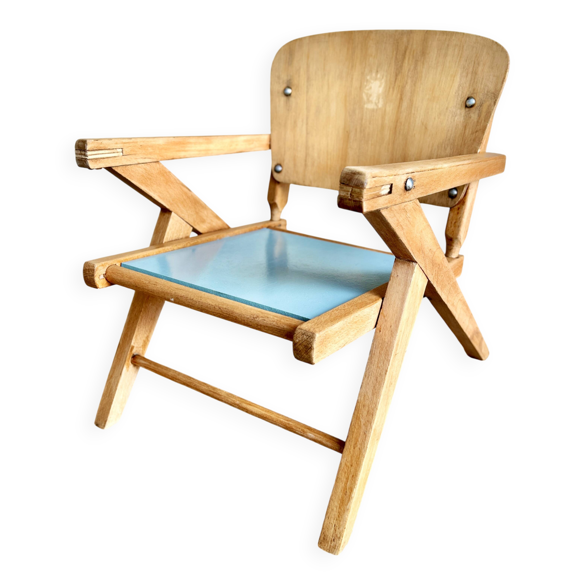 Child's chair in beech wood - 1950s