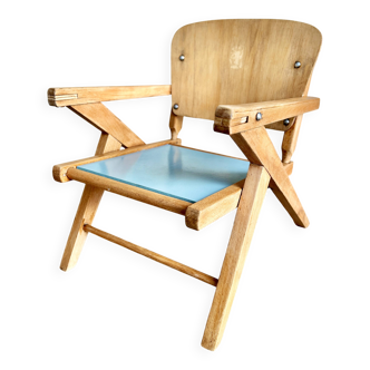 Child's chair in beech wood - 1950s
