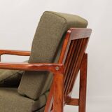 Mid Century Armchair Green Pillows Upholstery Living room armchair renovated
