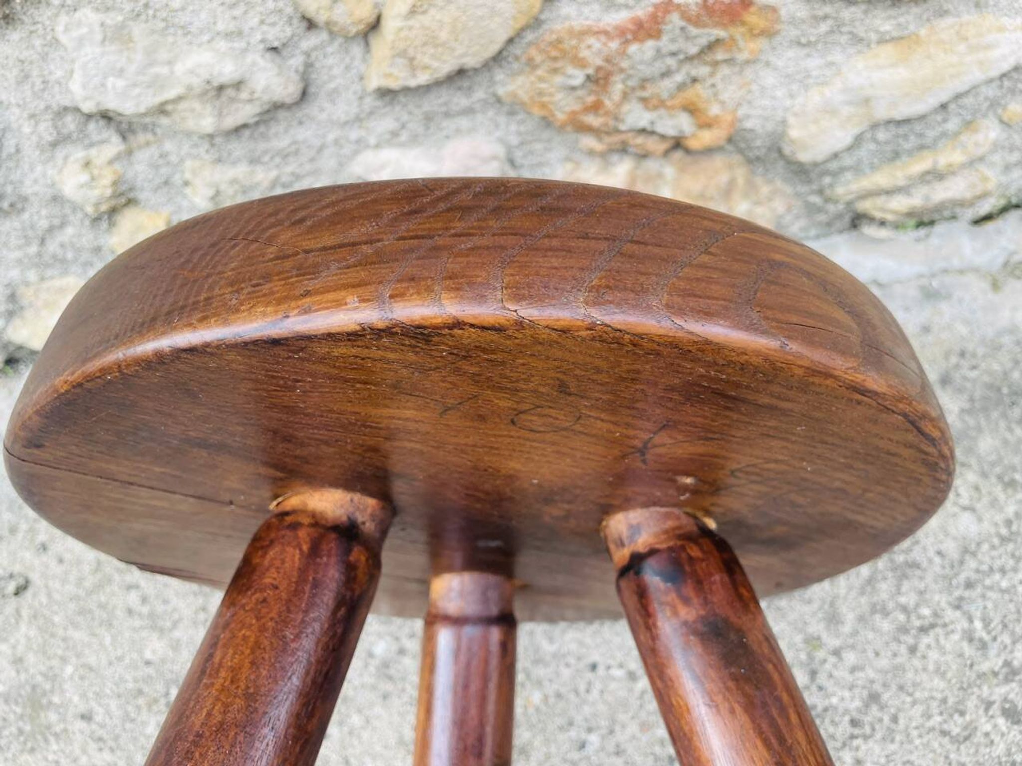 Vintage "Berger" stool, tall, in ash, Charlotte Perriand, 1950s