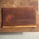 Rectangular solid teak tray with carved edges 40x25