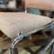 Fauteuil / chauffeuse de salon tissus et chrome Atal 1970