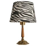 Brass Table Lamp with Teak, Asea, Sweden 1950s