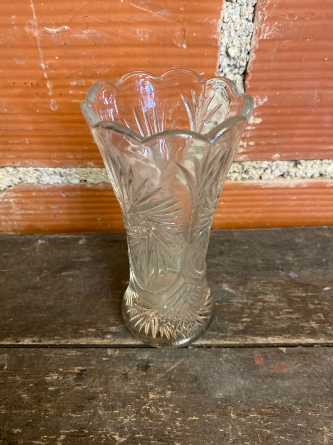 Vintage 1970s Moulded Glass Vase Made in Germany