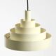 1960s Space Age heavy solid slatted metal pendant lamp