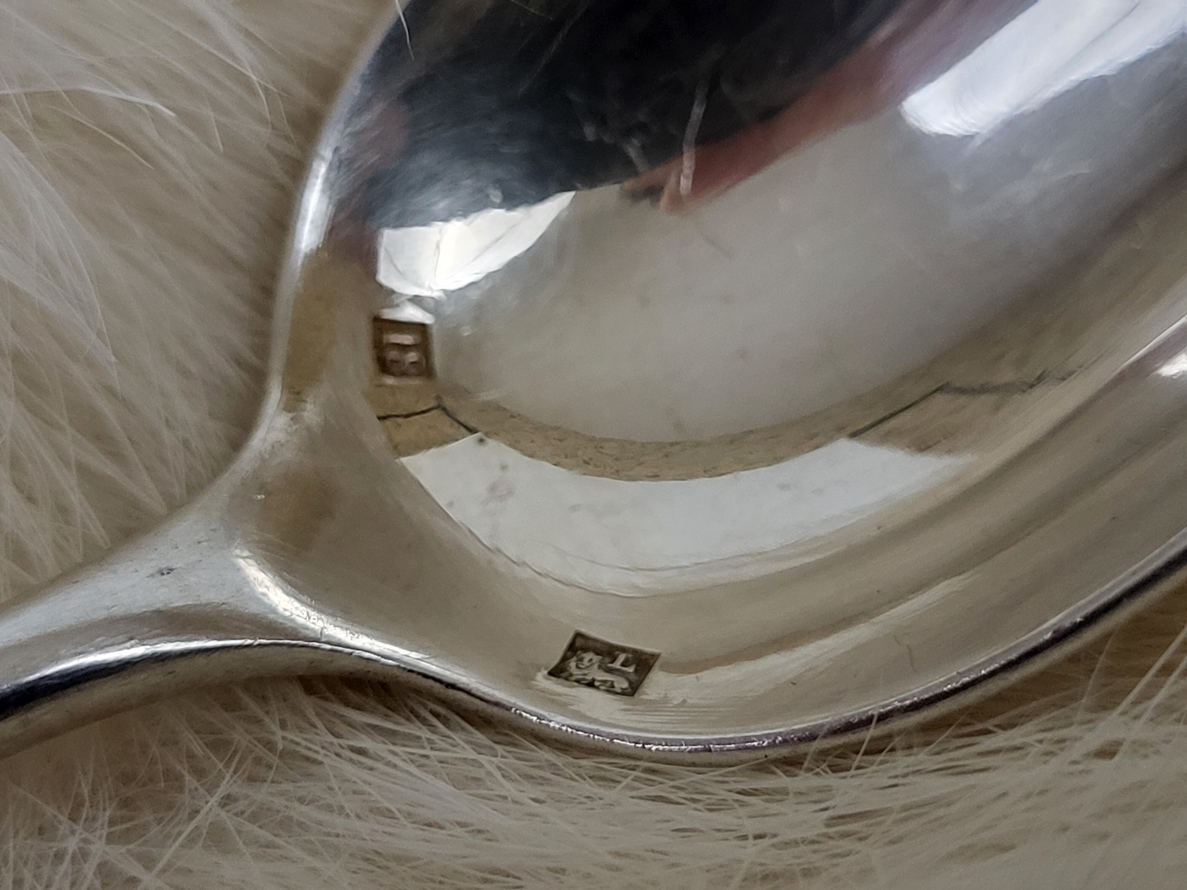 Set of 6 teaspoons in silver metal 18gr