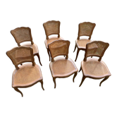 Set of 6 chairs Louis Philippe cans epoch 19th