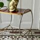 Table d'appoint vintage en laiton et formica
