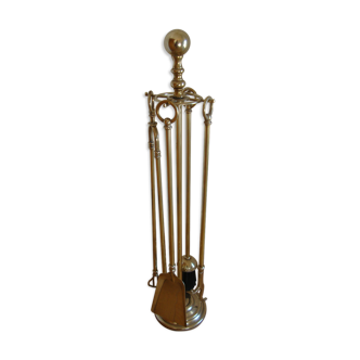 Serviteur cheminée laiton ancien
