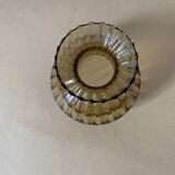 Tulip for table lamp in amber-colored glass, beaded borders