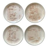 Talking dessert plates Sarreguemines Theme Petanque -MJDSL7