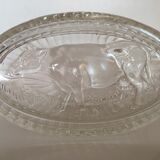 Beurrier verre motif vache 1950/60