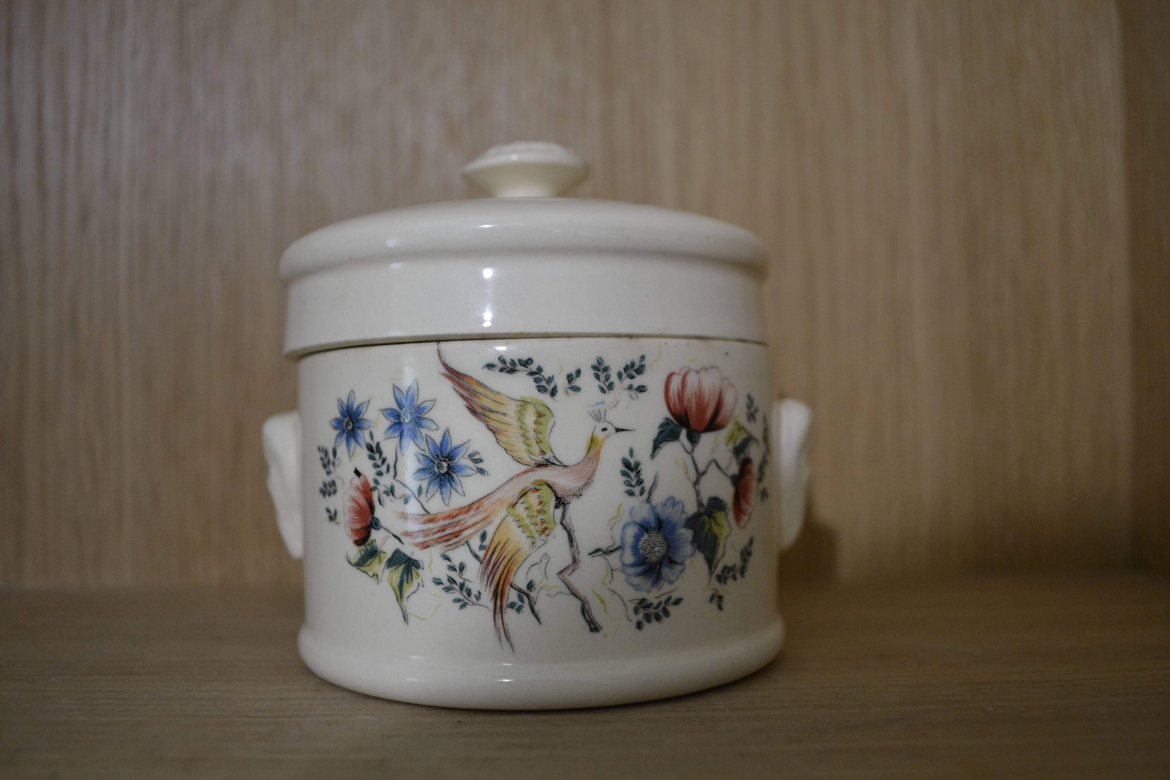 Blue bird pot Sarreguemines