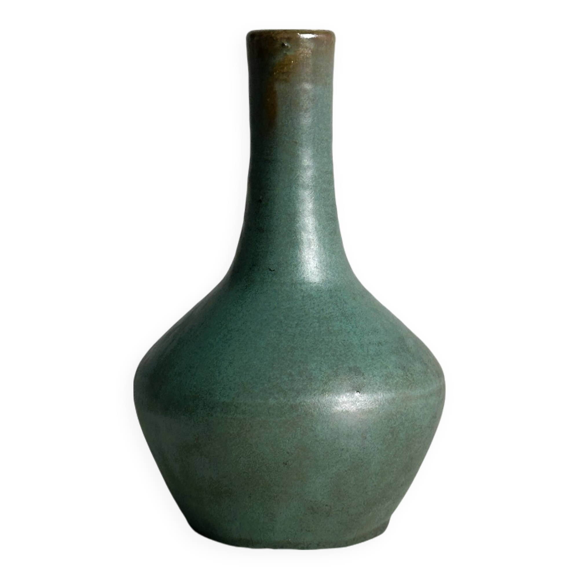 Green glazed ceramic vase