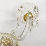 Murano diamond point glass wall lamp with pendant