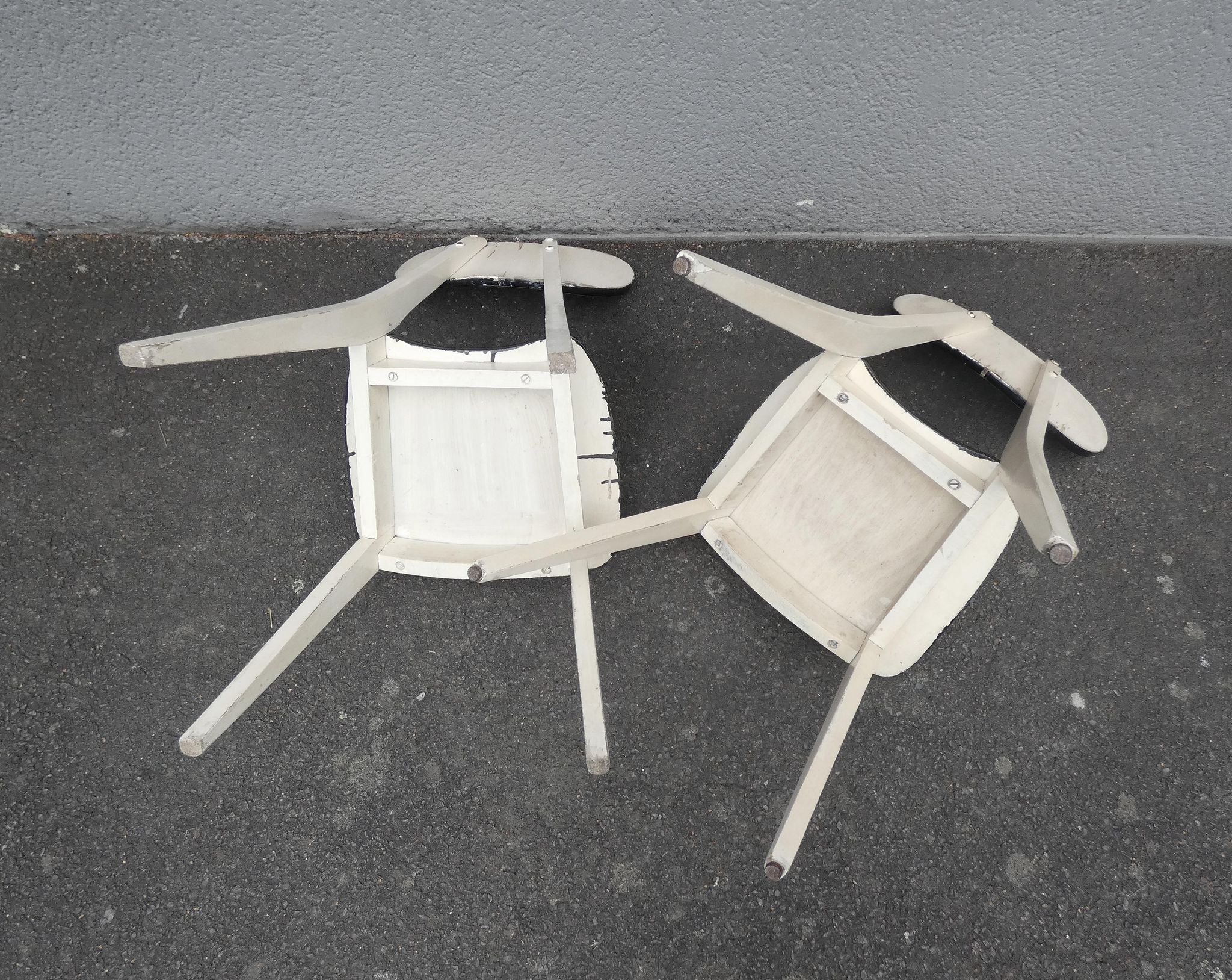 2 chairs in water green formica