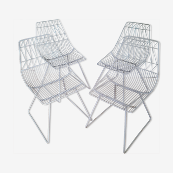 Chaises design en métal blanc
