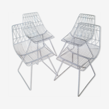 Design chairs in white metal