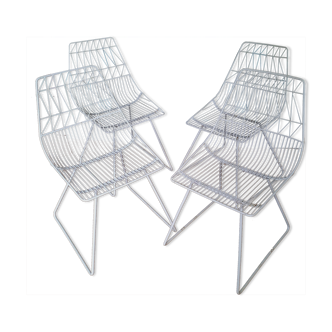 Design chairs in white metal