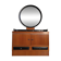 Vintage Mid-Century teak dressing table with large round mirror.