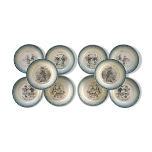 Lot de 10 assiettes plates