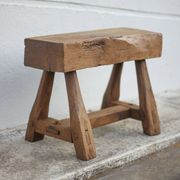 Vintage stool, wooden stool, antique stool, plant stand, small bench