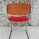 Duo de chaises rouges cantilever tubes chromés