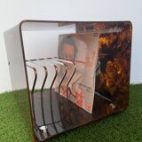 Range records or vinyl range in plexi, turtle scales effect, on wheels, 1970