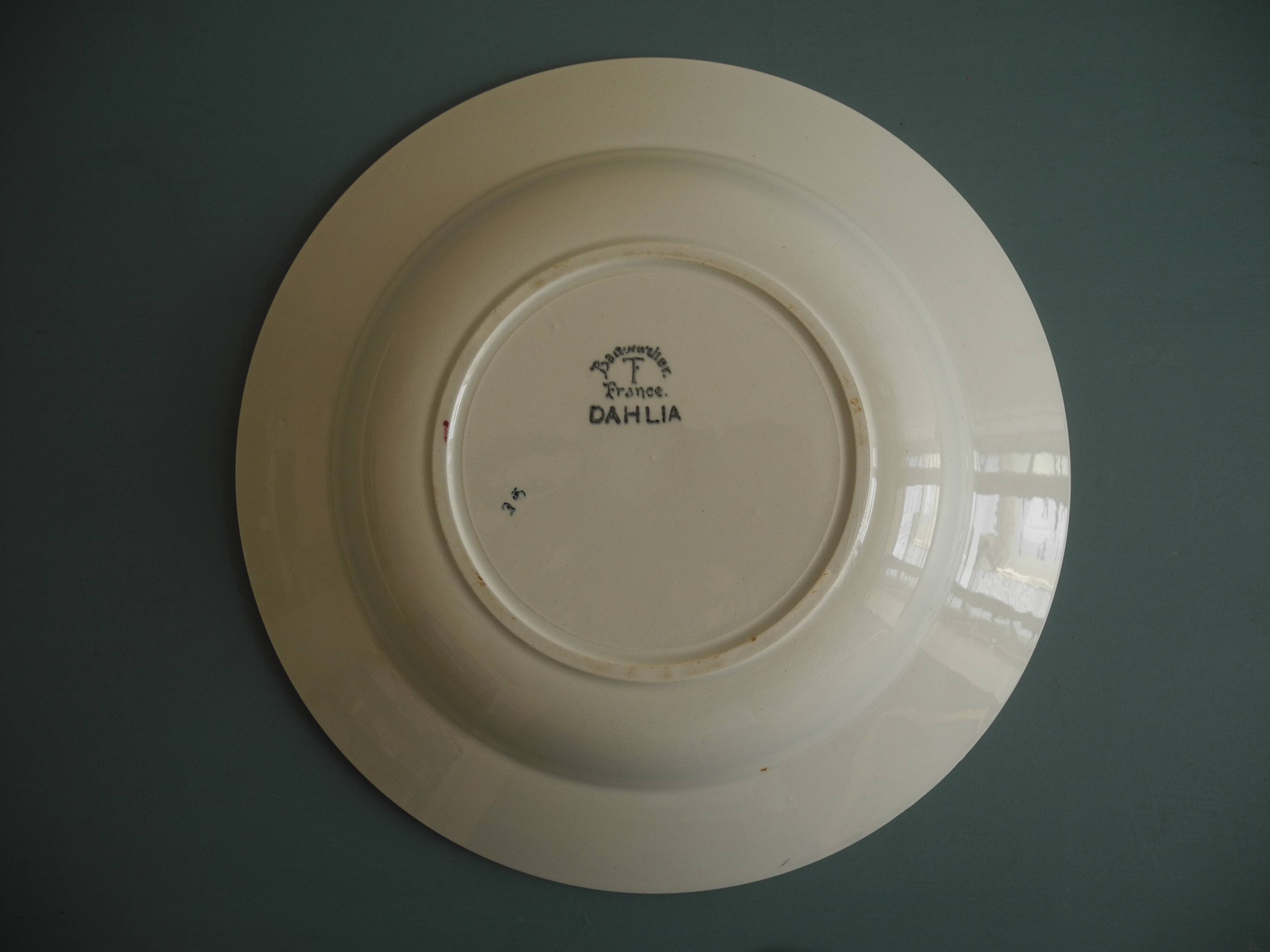 old Badonvillier earthenware dish from the early 20th century