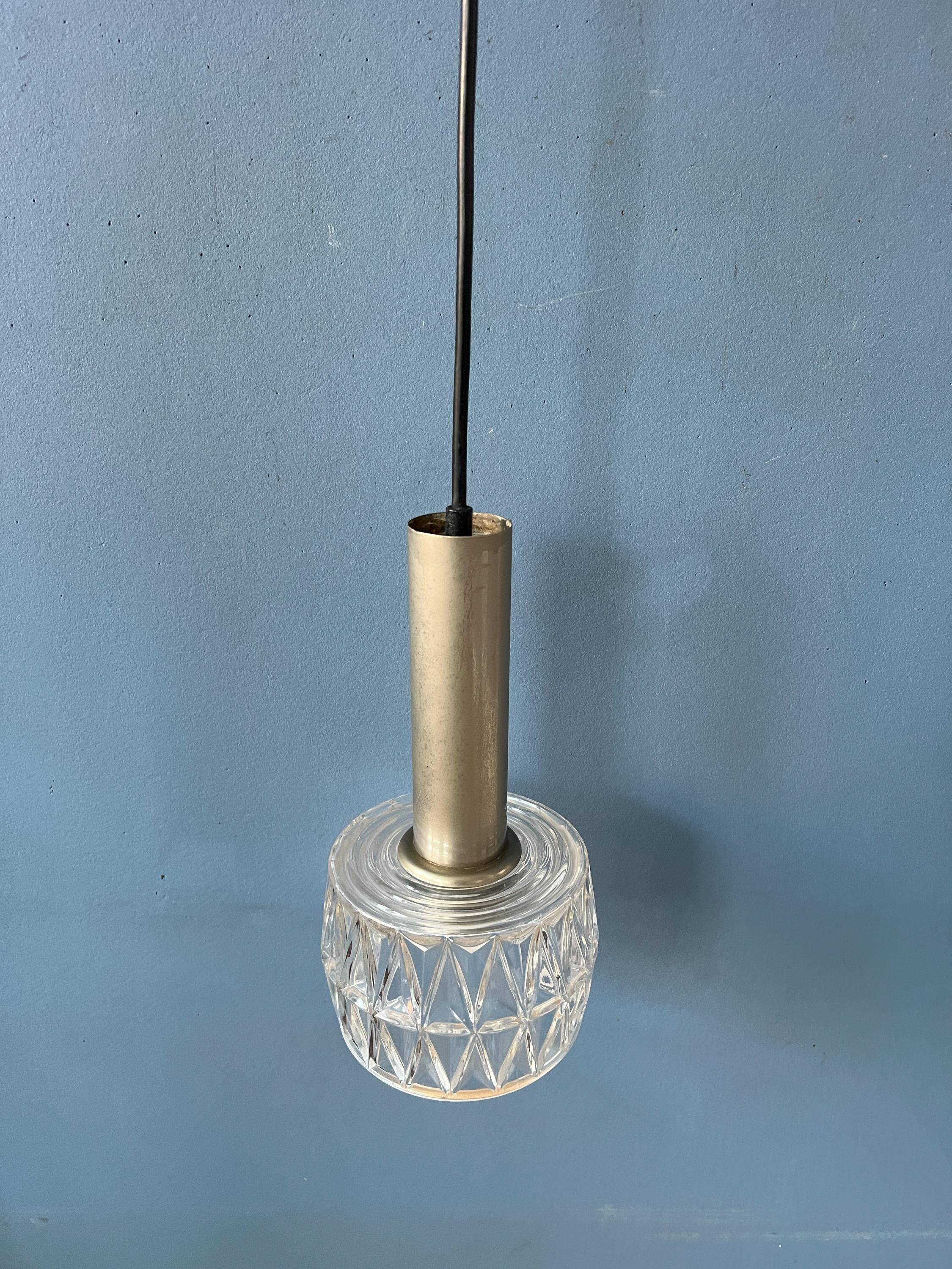 Mid-Century Crystal Glass Pendant