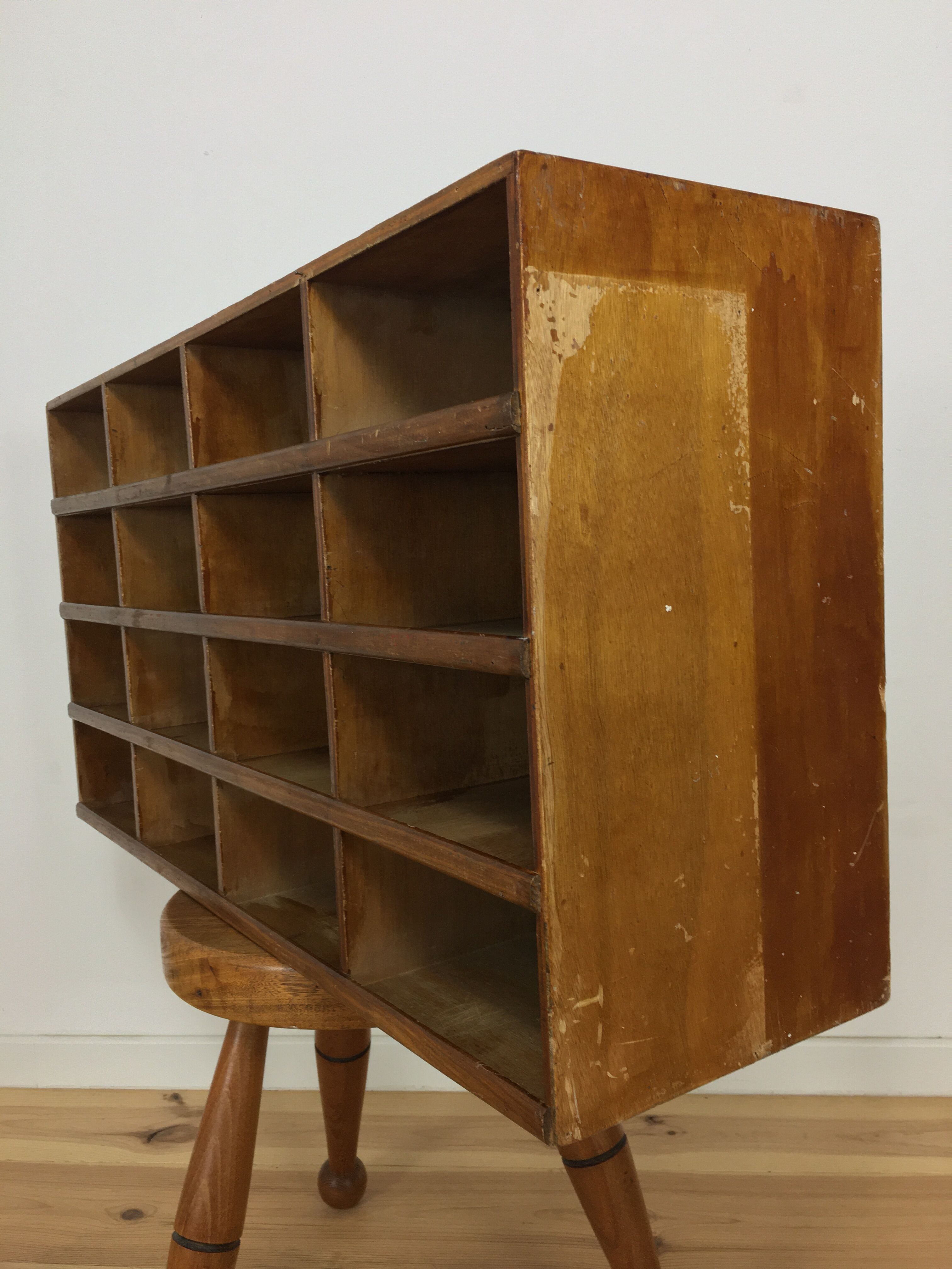 Wooden postal sorting locker