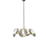 Brass glass chandelier, 1940s