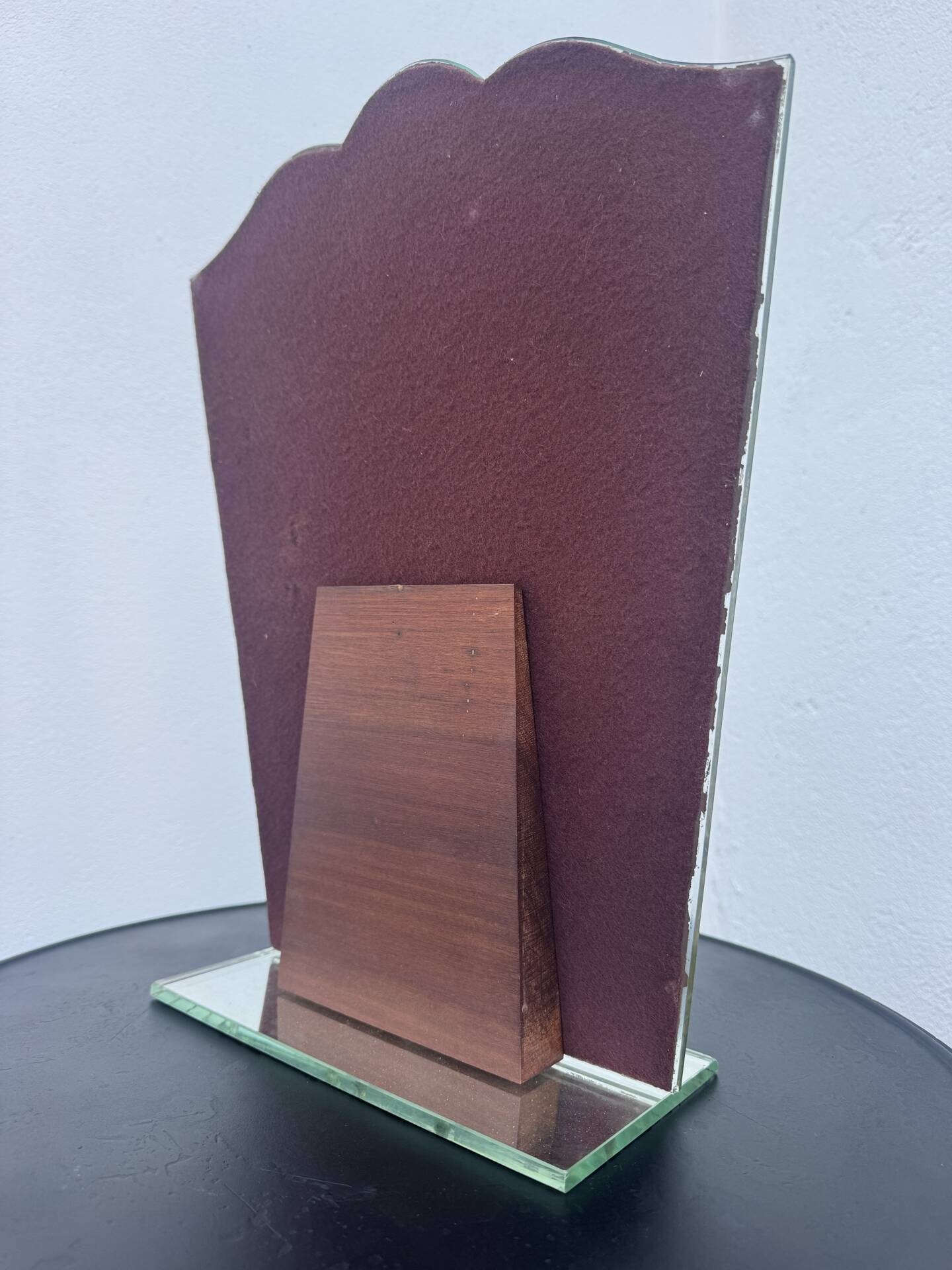 Art Deco engraved tabletop mirror