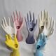 Set of seven hands vintage soliflores rings, 70s