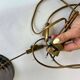 Set of 2 vintage lotus table lamps / capiz shell lamps